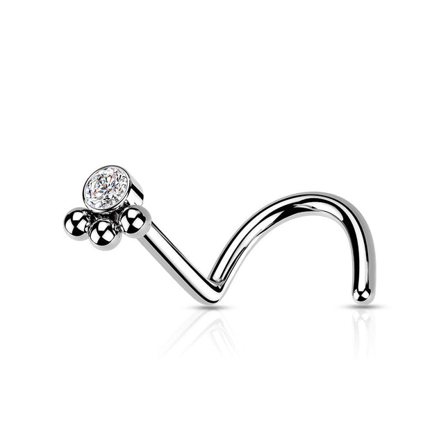 Beaded Ball Cluster Surgical Steel Nose Stud