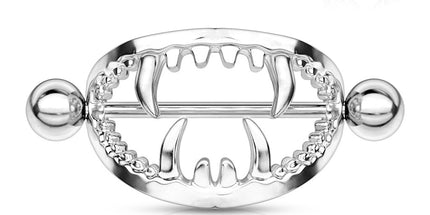 Nipple Shield Ring Vampire Fangs