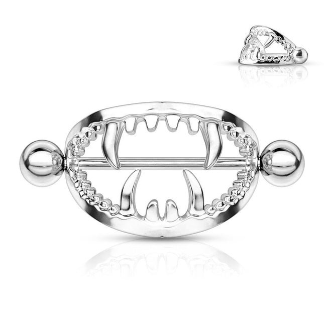 Nipple Shield Ring Vampire Fangs