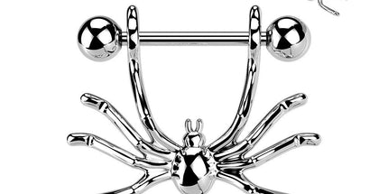 Nipple Shield Ring Hanging Spider