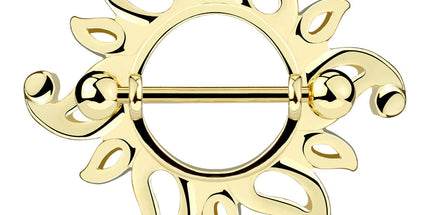 Nipple Shield Ring Sunburst Tribal Pattern