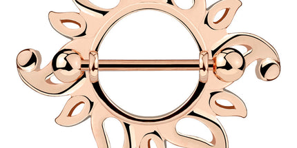 Nipple Shield Ring Sunburst Tribal Pattern