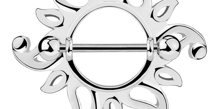 Nipple Shield Ring Sunburst Tribal Pattern