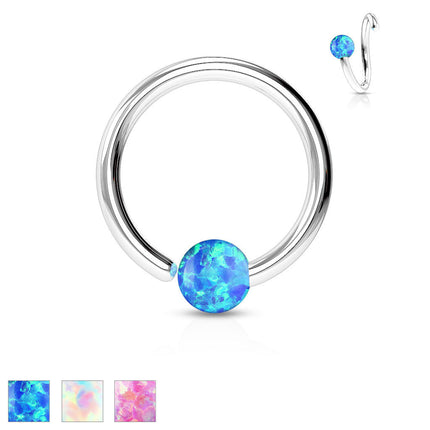 Surgical Stainless Steel Opal Ball Fixed Rings