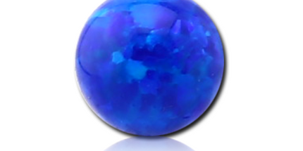 Synthetic Opal Threaded Ball White / 1.2mm (16ga) / 4mm