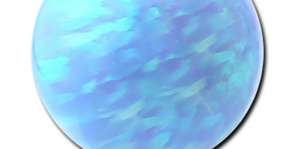 Synthetic Opal Threaded Ball White / 1.2mm (16ga) / 4mm