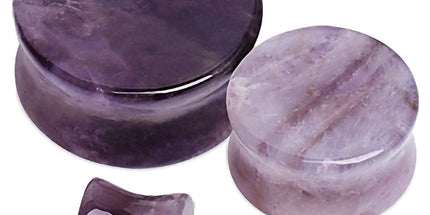 Amethyst Organic Stone Double Flared Plug