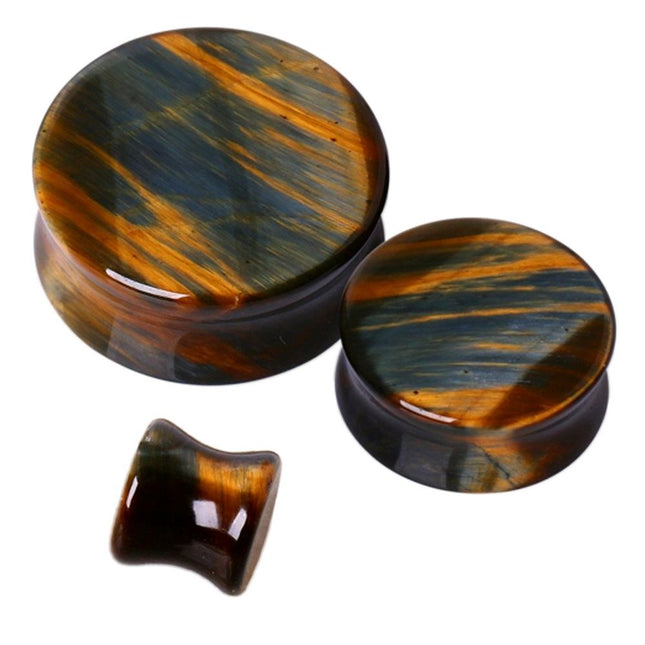 Blue Tiger Eye Stone Plug