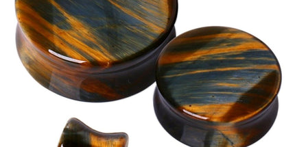 Blue Tiger Eye Stone Plug