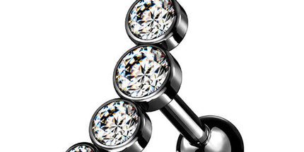Steel Multi Disc Jewelled Barbell Drop