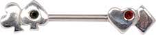Steel Basicline Card Suit Nipple Barbell