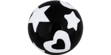 Acrylic Stars and Hearts Threaded Ball