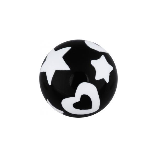 Acrylic Stars and Hearts Threaded Ball