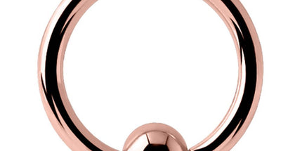 PVD Rose Gold Ball Closure Ring