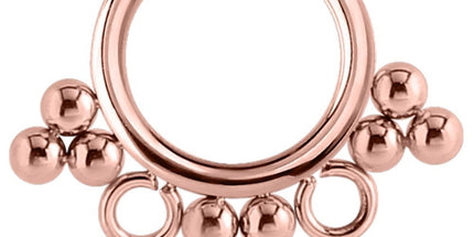 Rose Gold PVD Beaded Hinged Segment Ring