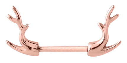 Deer Horn Nipple Barbell - in Gold, Rose Gold & Silver