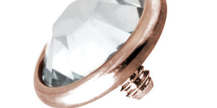 PVD Rose Gold Jewelled Discs for Internally Threaded Jewellery