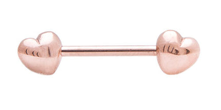 Rose Gold Nipple Bar Hearts