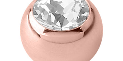 PVD Rose Gold Jewelled Threaded Ball