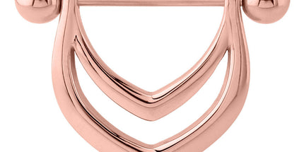 V Nipple Shield Barbell in Silver, Gold, Black & Rose Gold