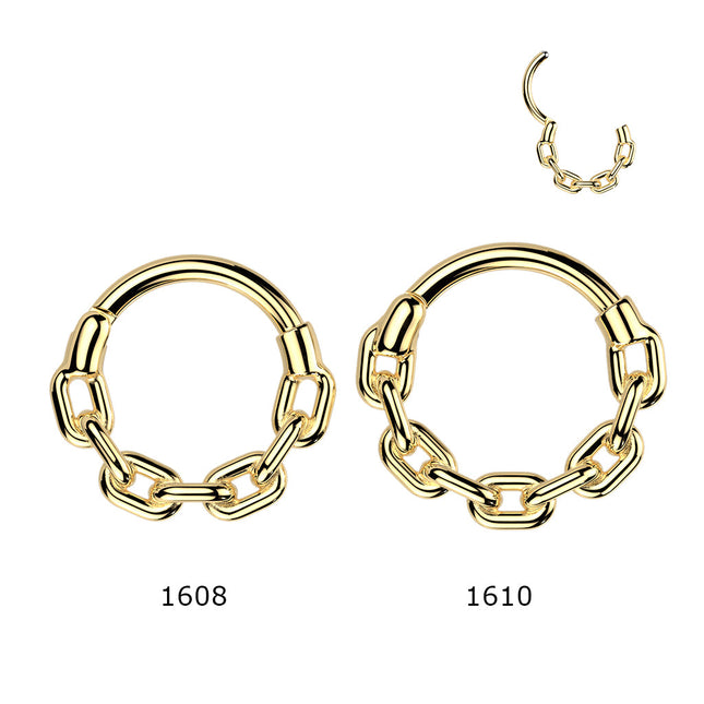 Surgical Steel Chain Link Hinged Segment Ring