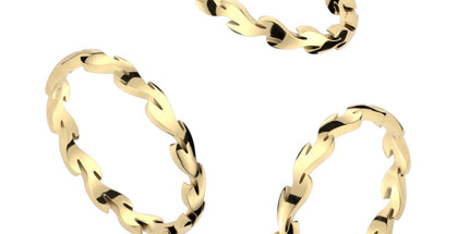 Gold Eternity Leaf Stainless Steel Ring