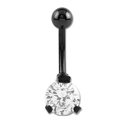 Single Round Prong Set Navel