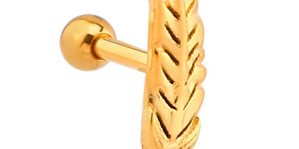 Bright Gold PVD Feather Barbell