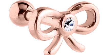Rose Gold PVD Bow Barbell