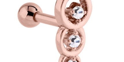 Rose Gold PVD Jewelled Cascade Barbell