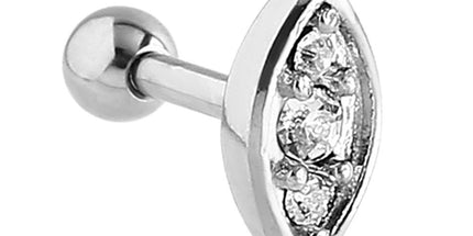 Steel Jewelled Ellipse Barbell
