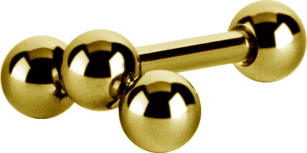 Black Steel Triple Ball Micro Barbell