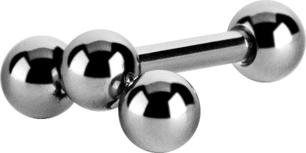 Black Steel Triple Ball Micro Barbell