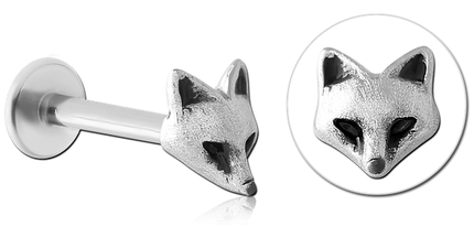 Surgical Steel Fox Face Decorative Micro Barbell