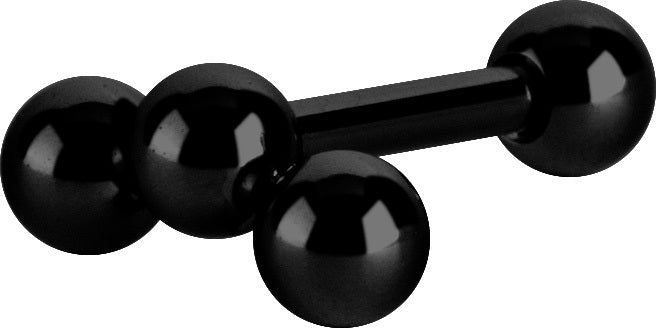 Black Steel Triple Ball Micro Barbell