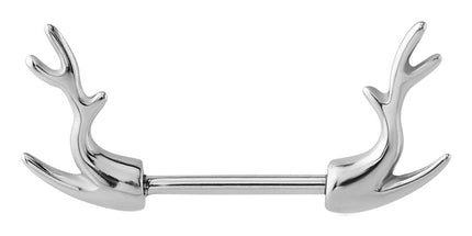 Deer Horn Nipple Barbell - in Gold, Rose Gold & Silver