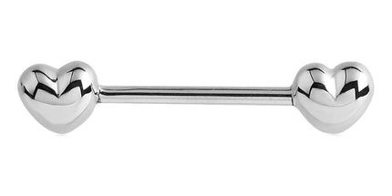 Steel Double Heart Nipple Barbell
