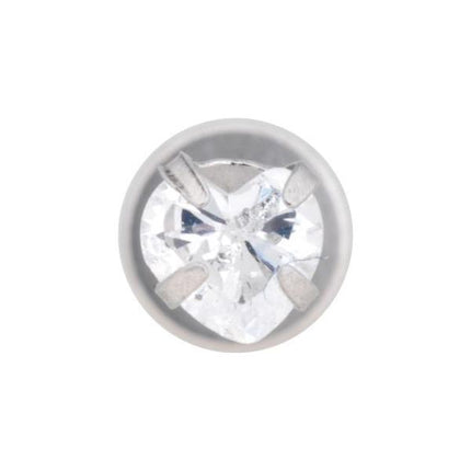 Steel Basicline Internally Threaded Heart Stone Labret