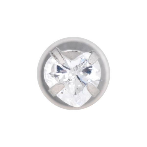 Steel Basicline Internally Threaded Heart Stone Labret