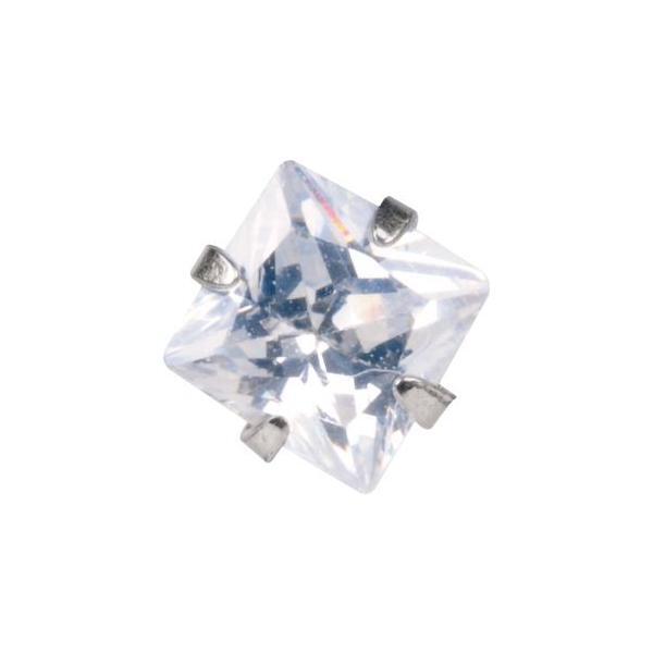 Steel Basicline Internally Threaded Square Stone Labret