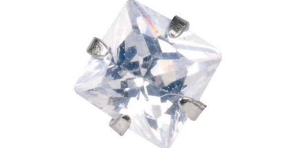Steel Basicline Internally Threaded Square Stone Labret