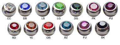 Steel Basicline Jewelled Threaded Ball