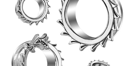 Dragon Wrapped Around the Rim Steel Screw Fit Tunnel