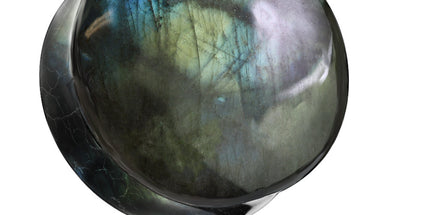 Labradorite Natural Stone Double Flared Plug