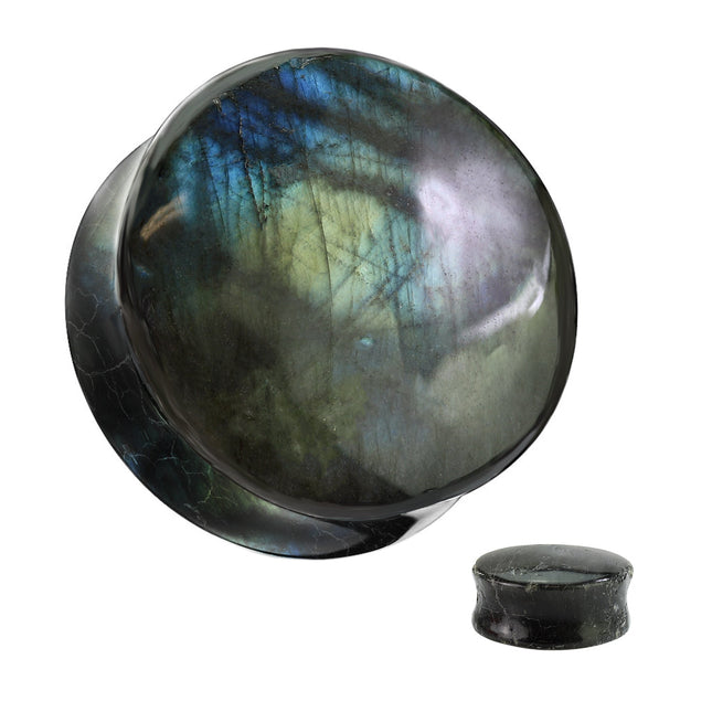 Labradorite Natural Stone Double Flared Plug