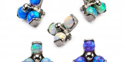 Invictus Titanium Trinity Prong Set Opal Gems