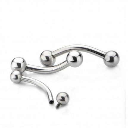 Invictus Titanium Internally Threaded Curved Barbell