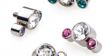 Invictus Titanium Bezel Set 3 Gem Cluster