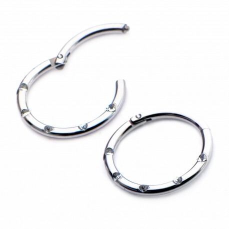 Invictus Titanium Jewelled Hinged Segment Ring