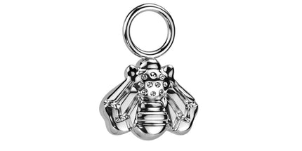 Titanium Dangle Bee Charm For Hoops, Studs and More in Silver or Gold PVD